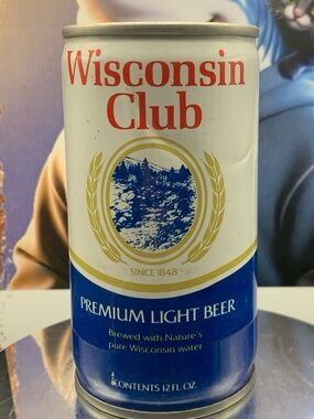 Vintage Beer Can Wisconsin Club Premium Light Beer Pull Tab Empty